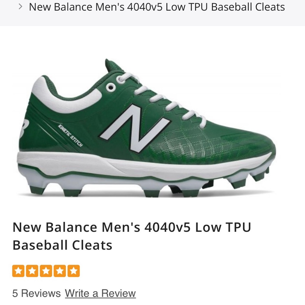 Men's Red New Balance Low TPU Baseball Cleats